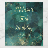 Étiquette de bouteille de vin d'anniversaire, 50e  (Étiquettes simples)