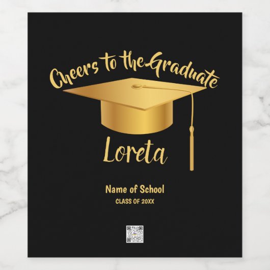 Étiquette de bouteille de vin de la fête de gradua (Étiquettes simples)