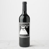 Étiquette de bouteille de vin de mariée et de cham (Devant)