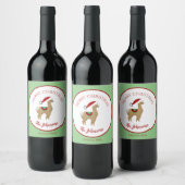 Étiquette de bouteille de vin de Noël Alpaca (Bouteilles)