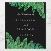 Étiquette de bouteille de vin de palme sauvage (Étiquettes simples)