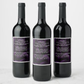 Étiquette de bouteille de vin de poème fille - vio (Bouteilles)