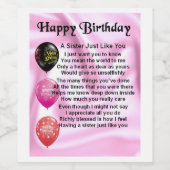 Étiquette de bouteille de vin de poème soeur - Joy (Étiquettes simples)