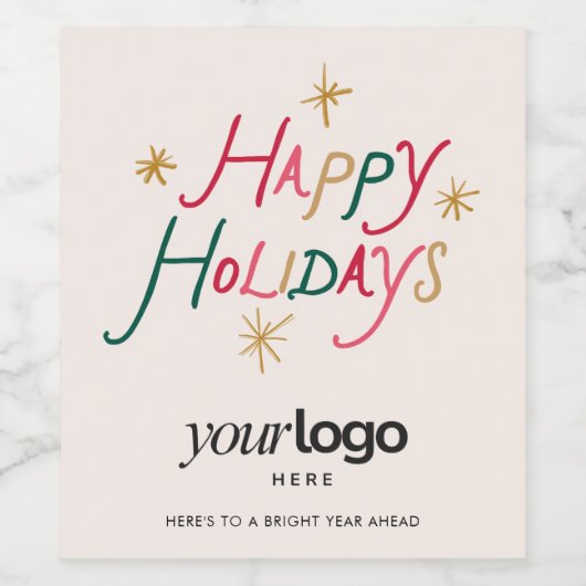 Étiquette de bouteille de vin d'entreprise Joyeuse (Étiquettes simples)