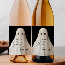 Étiquette de bouteille de vin d'Halloween Obtenons