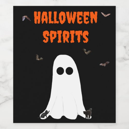 Étiquette de bouteille de vin d'Halloween Spirits  (Étiquettes simples)