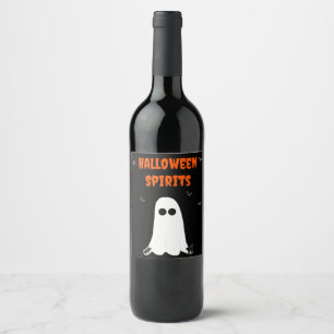Étiquette de bouteille de vin d'Halloween Spirits 