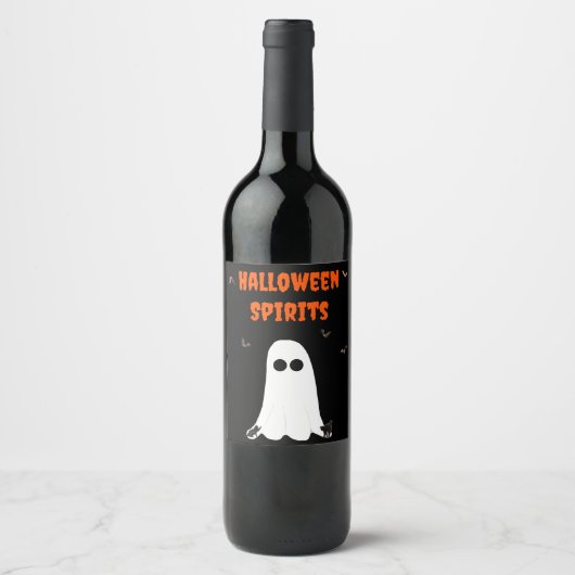 Étiquette de bouteille de vin d'Halloween Spirits  (Devant)