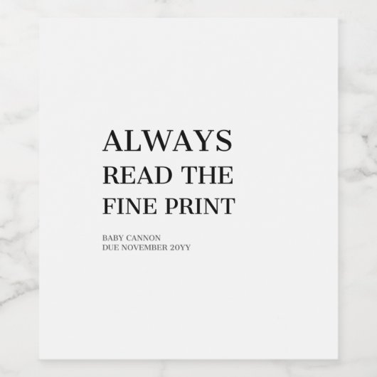 Étiquette de bouteille de vin Faire-part bébé (Étiquettes simples)