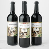 Étiquette de bouteille de vin Halloween Crâne vape (Bouteilles)