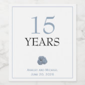 Étiquette de bouteille de vin Mariage Hydrangea (Étiquettes simples)