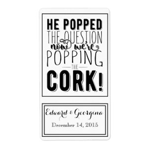 étiquette de bouteille de vin mariage il a posé la