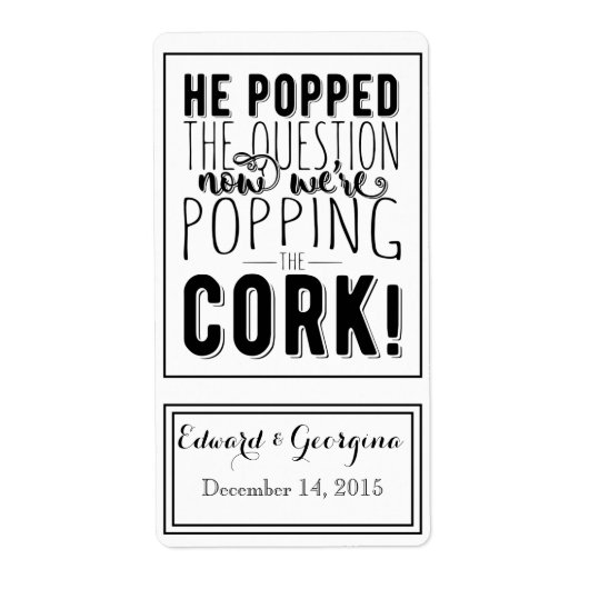 étiquette de bouteille de vin mariage il a posé la (Devant)