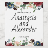 Étiquette de bouteille de vin mariage personnalisé (Étiquettes simples)