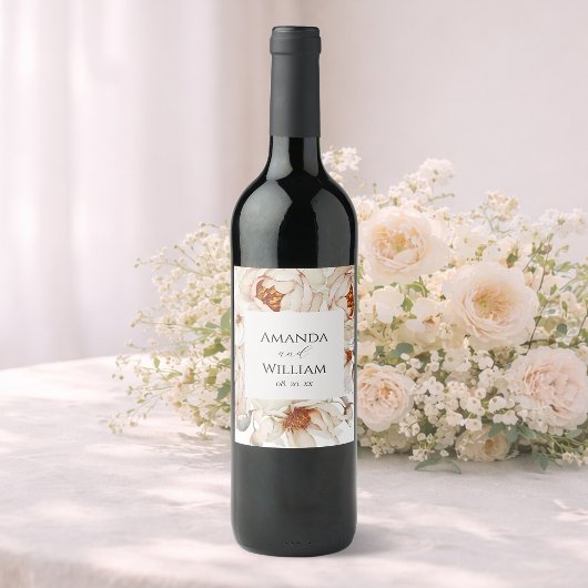 Étiquette de bouteille de vin Mariage personnalisé