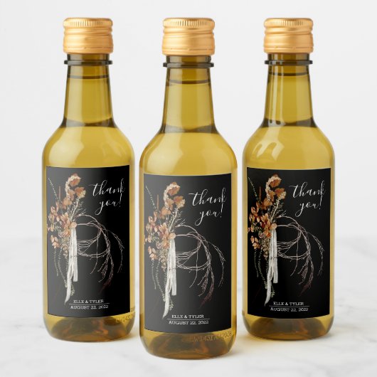 Étiquette de bouteille de vin miniature mariage bo (Bouteilles)