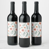Étiquette de bouteille de vin motif à fleurs (Bouteilles)