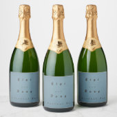 Étiquette de bouteille de vin mousseux bleu doux (Bouteilles)