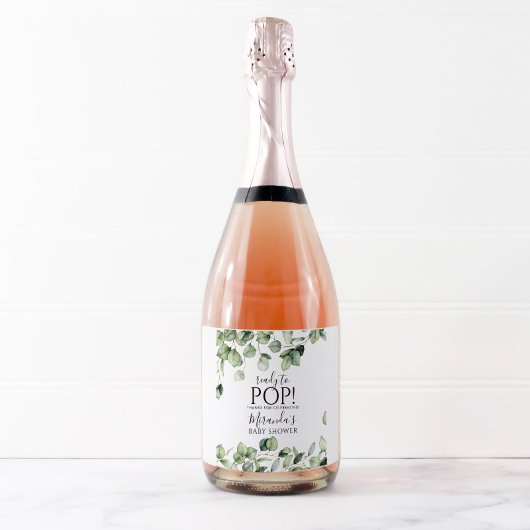 Étiquette de bouteille de vin mousseux Greenery Ba