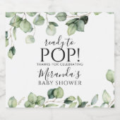 Étiquette de bouteille de vin mousseux Greenery Ba (Étiquettes simples)