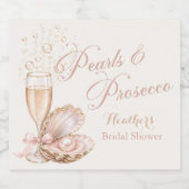 Étiquette de bouteille de vin Perles & Prosecco |  (Étiquettes simples)