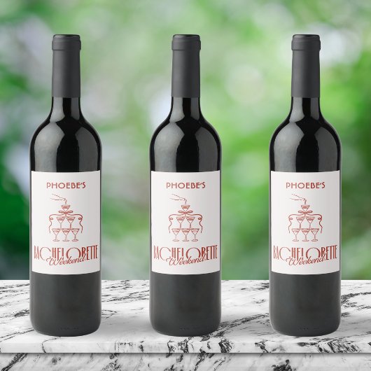 Étiquette de bouteille de vin personnalisée rose r