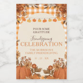 Étiquette de bouteille de vin pour Friendsgiving c (Étiquettes simples)