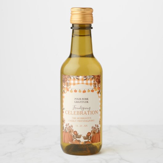 Étiquette de bouteille de vin pour Friendsgiving c (Devant)