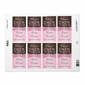 Étiquette de bouteille de vin rose Brown (Feuille entière)