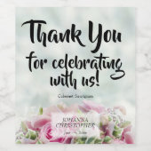 Étiquette de bouteille de vin rose Roses Mariage (Étiquettes simples)