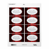 Étiquette de bouteille de vin Silky Red Pearl H (Feuille entière)