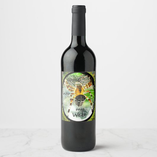 Étiquette de bouteille de vin Spider web sur mesur (Devant)