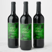 Étiquette de bouteille de vin vert à noir (Bouteilles)