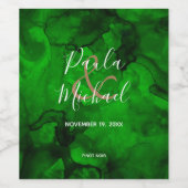 Étiquette de bouteille de vin vert à noir (Étiquettes simples)