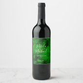Étiquette de bouteille de vin vert à noir (Devant)