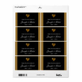 Étiquette de bouteille d'eau à Accent noir et or (Feuille entière)