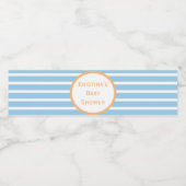 Étiquette de bouteille d'eau à Baby shower rayé (Étiquettes simples)