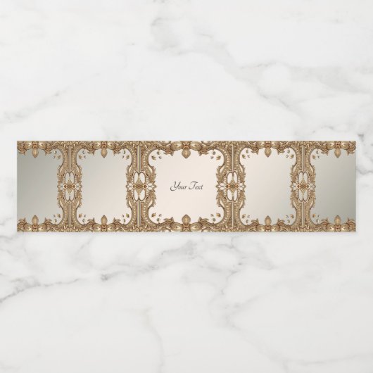 Étiquette de bouteille d'eau à cadre doré (Étiquettes simples)