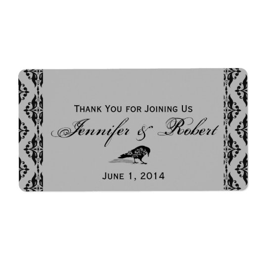 Étiquette de bouteille d'eau à cadre gothique corb (Devant)