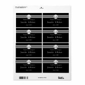 Étiquette de bouteille d'eau Art Déco Black White (Feuille entière)