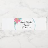 Étiquette de bouteille d'eau avec couronne florale (Étiquettes simples)