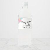 Étiquette de bouteille d'eau avec couronne florale (Devant)