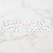 Étiquette de bouteille d'eau Baby shower rose bleu (Étiquettes simples)