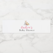 Étiquette de bouteille d'eau Baby shower rose bois (Étiquettes simples)