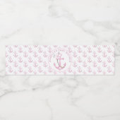 Étiquette de bouteille d'eau Baby shower rose Naut (Étiquettes simples)