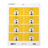 Étiquette de bouteille d'eau Bee Hive (Feuille entière)