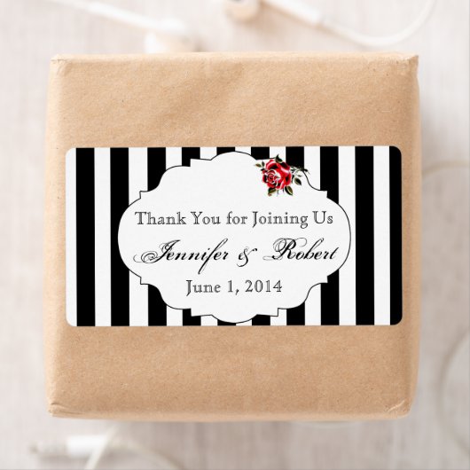 Étiquette de bouteille d'eau blanc et rouge (En situation)