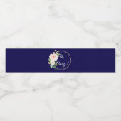 Étiquette de bouteille d'eau bleu marine Oh bébé (Étiquettes simples)