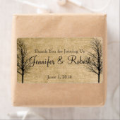 Étiquette de bouteille d'eau Burlap et Birch Posh (En situation)