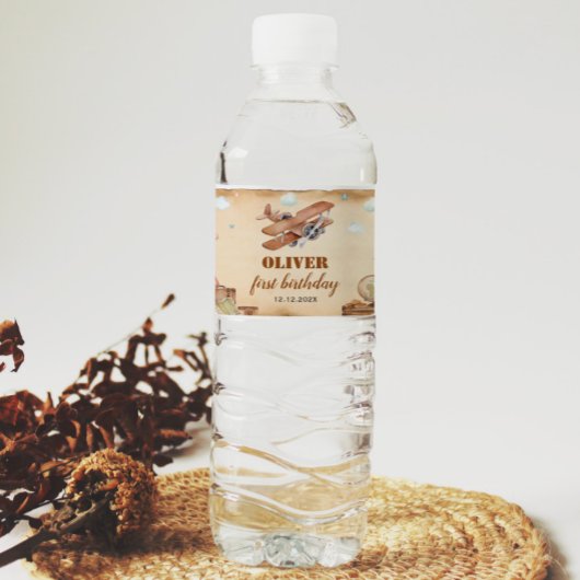 Étiquette de bouteille d'eau d'anniversaire de l'a